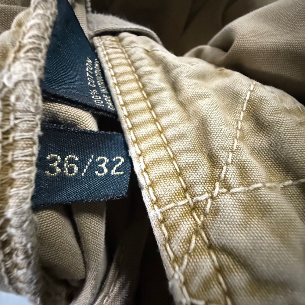 Vintage Polo Ralph Lauren Cargo Pants Mens 36x32 Tan Khaki Military Paratrooper - Picture 3 of 12